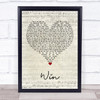 Deacon Blue Win Script Heart Song Lyric Wall Art Print