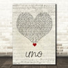 Rex Orange County UNO Script Heart Song Lyric Wall Art Print