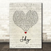 Sonique Sky Script Heart Song Lyric Wall Art Print