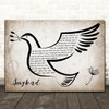 Eva Cassidy Songbird Vintage Dove Bird Song Lyric Wall Art Print