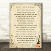 W.A.S.P. Hold on to My Heart Vintage Guitar Song Lyric Wall Art Print