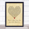 Daniel O'Donnell There's A Blue Moon Over My World Without You Vintage Heart Song Lyric Wall Art Print