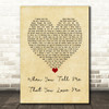 Diana Ross When You Tell Me That You Love Me Vintage Heart Song Lyric Wall Art Print