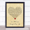 Frightened Rabbit An Otherwise Disappointing Life Vintage Heart Song Lyric Wall Art Print