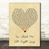 AC DC You Shook Me All Night Long Vintage Heart Song Lyric Wall Art Print