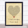 Riley Green I Wish Grandpas Never Died Vintage Heart Song Lyric Wall Art Print