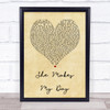 Robert Palmer She Makes My Day Vintage Heart Song Lyric Quote Print