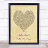 Hillsong United Whole Heart (Hold Me Now) Vintage Heart Song Lyric Wall Art Print