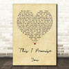 Ronan Keating This I Promise You Vintage Heart Song Lyric Quote Print