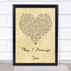 Ronan Keating This I Promise You Vintage Heart Song Lyric Quote Print