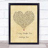 Tori Kelly feat. Ed Sheeran I Was Made For Loving You Vintage Heart Song Lyric Wall Art Print