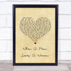 Michael Bolton When A Man Loves A Woman Vintage Heart Song Lyric Wall Art Print