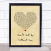 The Real Thing Cant Get by Without You Vintage Heart Song Lyric Wall Art Print