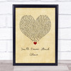 Whitney Houston You'll Never Stand Alone Vintage Heart Song Lyric Wall Art Print