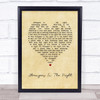 Frank Sinatra Strangers In The Night Vintage Heart Song Lyric Wall Art Print