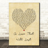 Renee Olstead A Love That Will Last Vintage Heart Song Lyric Wall Art Print