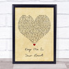 Warren Zevon Keep Me In Your Heart Vintage Heart Song Lyric Wall Art Print