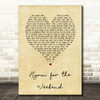 Coldplay Hymn for the Weekend Vintage Heart Song Lyric Wall Art Print