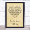 Elizabeth Riordan I'm In Love With You Vintage Heart Song Lyric Wall Art Print