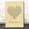 Dua Lipa Thinking 'Bout You Vintage Heart Song Lyric Wall Art Print