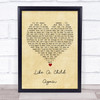 The Mission Like A Child Again Vintage Heart Song Lyric Wall Art Print