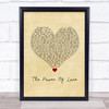 Huey Lewis & The News The Power Of Love Vintage Heart Song Lyric Wall Art Print