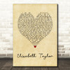 Clare Maguire Elizabeth Taylor Vintage Heart Song Lyric Wall Art Print
