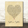 For King and Country Fight on Fighter Vintage Heart Song Lyric Wall Art Print