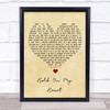 Genesis Hold On My Heart Vintage Heart Song Lyric Wall Art Print