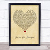 Cuco Amor De Siempre Vintage Heart Song Lyric Wall Art Print