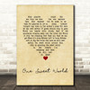 Dave Matthews Band One Sweet World Vintage Heart Song Lyric Wall Art Print