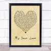 Tim McGraw It's Your Love Vintage Heart Song Lyric Quote Print