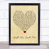 Tracy Lawrence Just You And Me Vintage Heart Song Lyric Wall Art Print