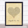 Ron Pope Perfect For Me Vintage Heart Song Lyric Wall Art Print