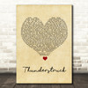 AC DC Thunderstruck Vintage Heart Song Lyric Wall Art Print