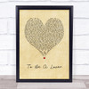 Billy Idol To Be A Lover Vintage Heart Song Lyric Wall Art Print