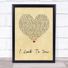 Whitney Houston I Look To You Vintage Heart Song Lyric Quote Print