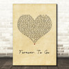 Chase Rice Forever To Go Vintage Heart Song Lyric Wall Art Print