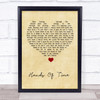 Groove Armada Hands Of Time Vintage Heart Song Lyric Wall Art Print