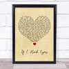 Jack Johnson If I Had Eyes Vintage Heart Song Lyric Wall Art Print