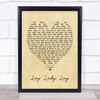 Lay Lady Lay Bob Dylan Vintage Heart Quote Song Lyric Print