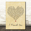 benny blanco & Calvin Harris I Found You Vintage Heart Song Lyric Wall Art Print