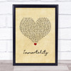 Celine Dion Immortality Vintage Heart Song Lyric Wall Art Print