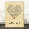 Ed Sheeran Little Bird Vintage Heart Song Lyric Wall Art Print