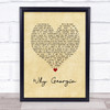 John Mayer Why Georgia Vintage Heart Song Lyric Wall Art Print