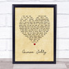 Johnny Nash Guava Jelly Vintage Heart Song Lyric Wall Art Print