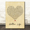 Keith Urban Better Life Vintage Heart Song Lyric Wall Art Print