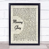 Morning Glory Oasis Script Quote Song Lyric Print