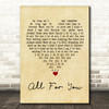 Stick Figure All For You Vintage Heart Song Lyric Wall Art Print