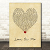 Michael Bolton Lean On Me Vintage Heart Song Lyric Wall Art Print